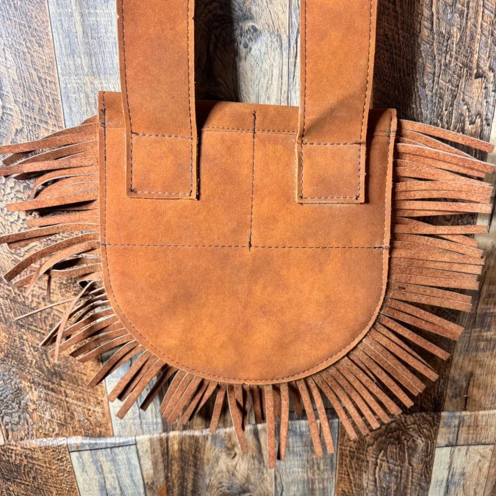 Vintage Kolpin Suede Leather Fringe Purse‎ Bag Western Boho Festival Style